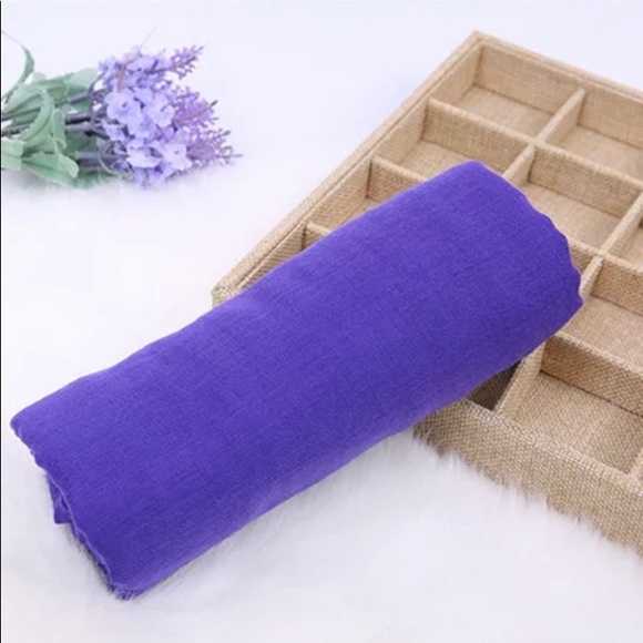 Purple Cotton Scarf - Picture 2 of 4